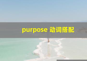 purpose 动词搭配